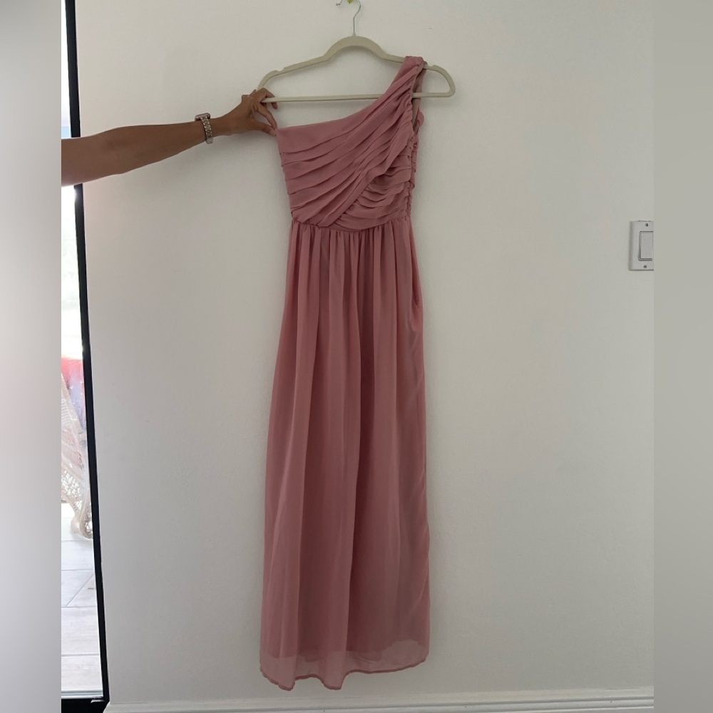Blush Pink One Shoulder Dress